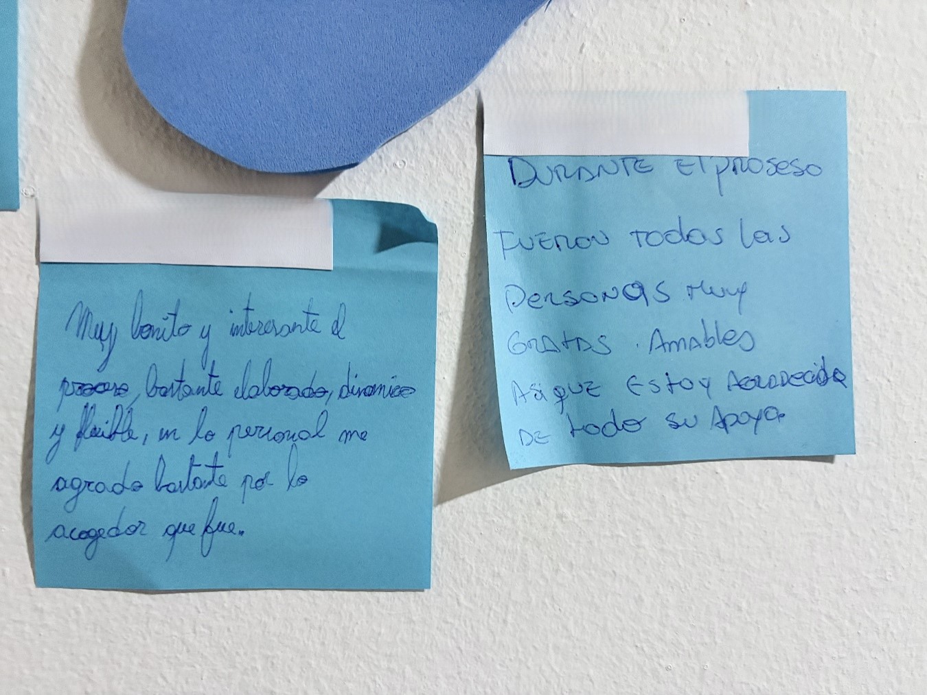 Mensajes y reflexiones compartidas por participantes del proceso.