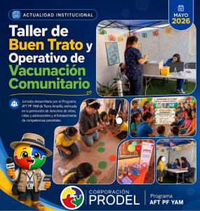 Actividad AFT PF YAM - Taller de Buen Trato y Operativo de Vacunación Comunitario - PORTADA - PRODEL