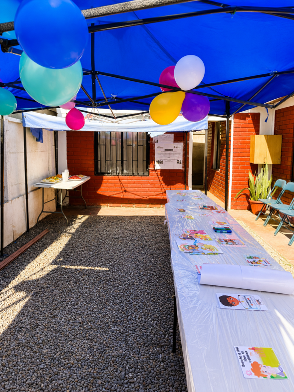 Espacio preparado para el desarrollo del taller de promoción de derechos.