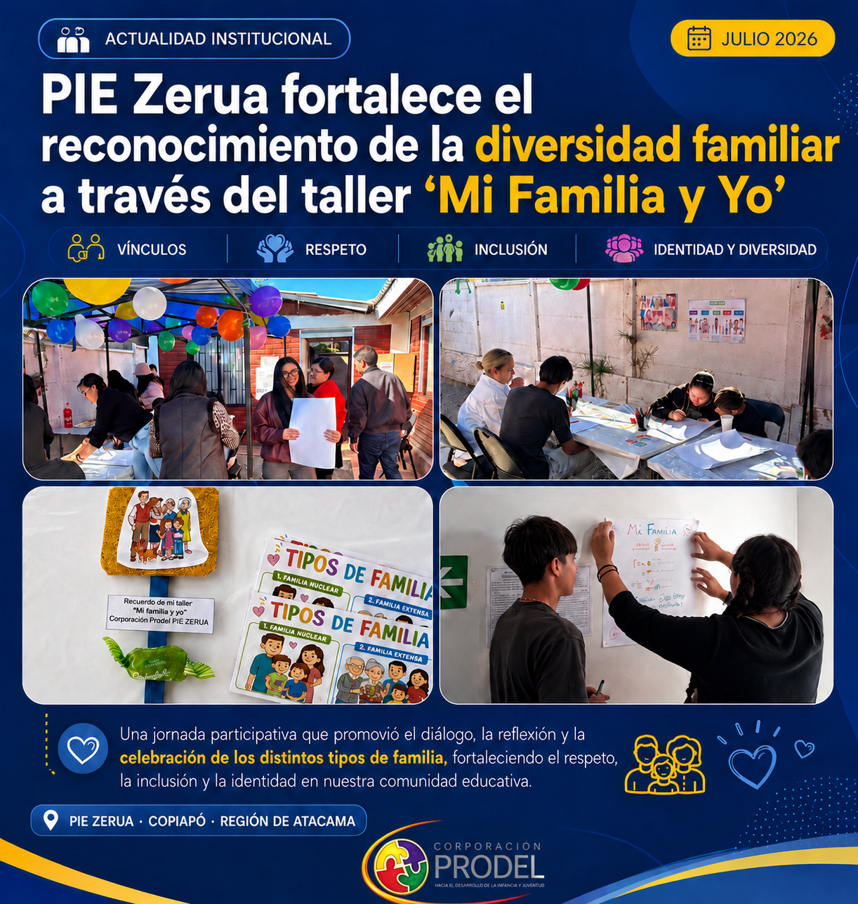 PIE Zerua fortalece el reconocimiento de la diversidad familiar a través del taller Mi Familia y Yo
