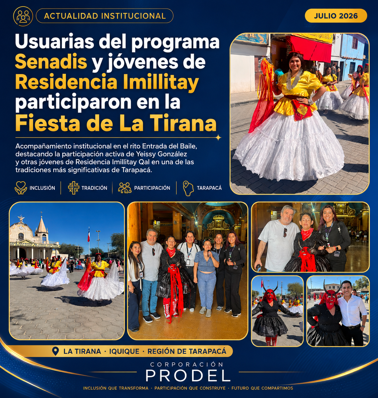 Participación de usuarias del programa Senadis en la Fiesta de La Tirana
