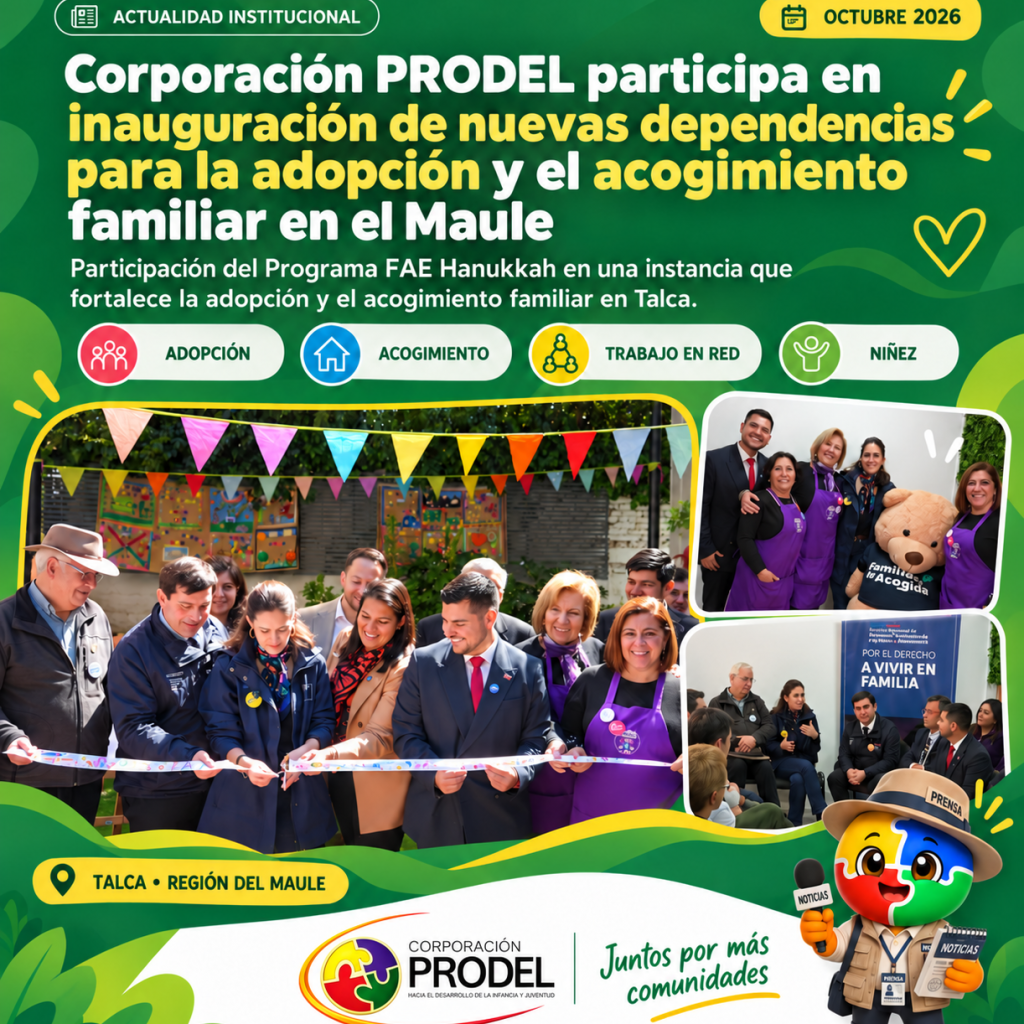Corporación PRODEL Participa en Inauguración de Nuevas Dependencias para la Adopción y el Acogimiento Familiar en el Maule