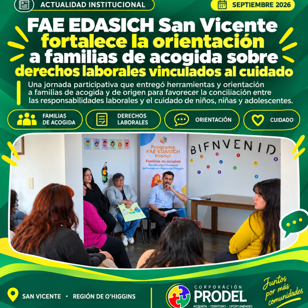 FAE EDASICH San Vicente Fortalece la Orientación a Familias de Acogida sobre Derechos Laborales Vinculados al Cuidado