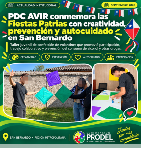 PDC AVIR conmemora las Fiestas Patrias con creatividad, prevención y autocuidado en San Bernardo - Portada